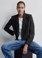 ACTIVE CROPPED BLAZER(Black,XXS)