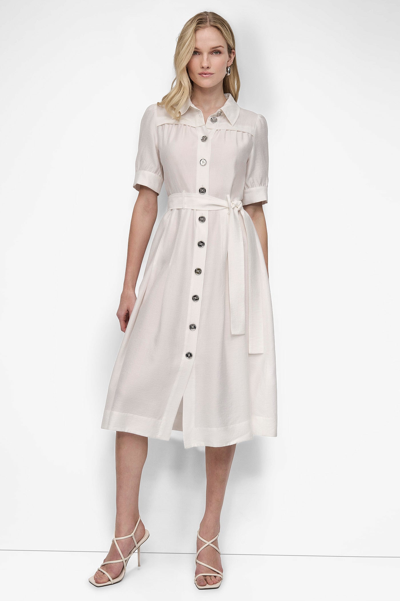 COLLAR BUTTON DOWN UITILITY DRESS