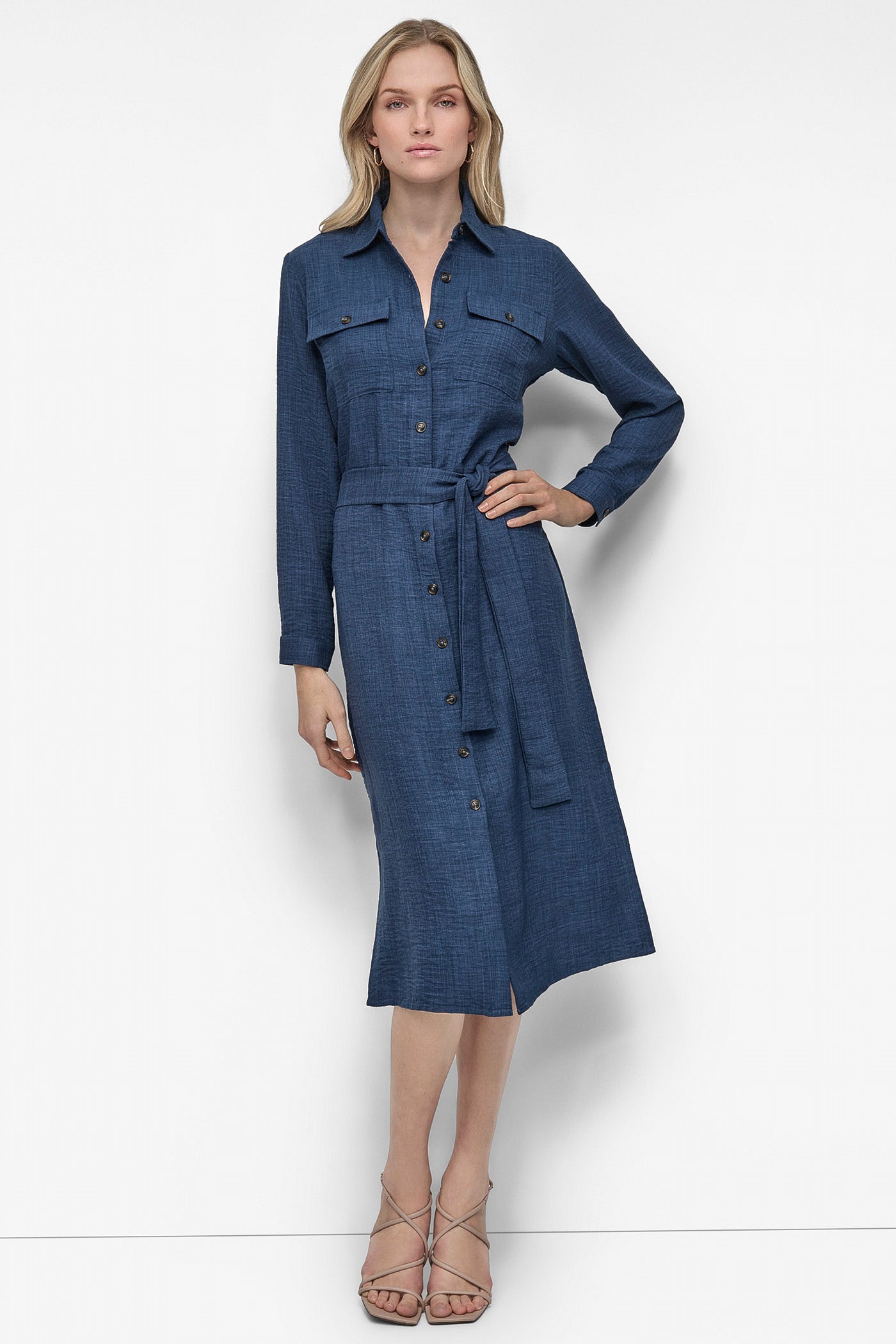 COLLARED BUTTON DRESS