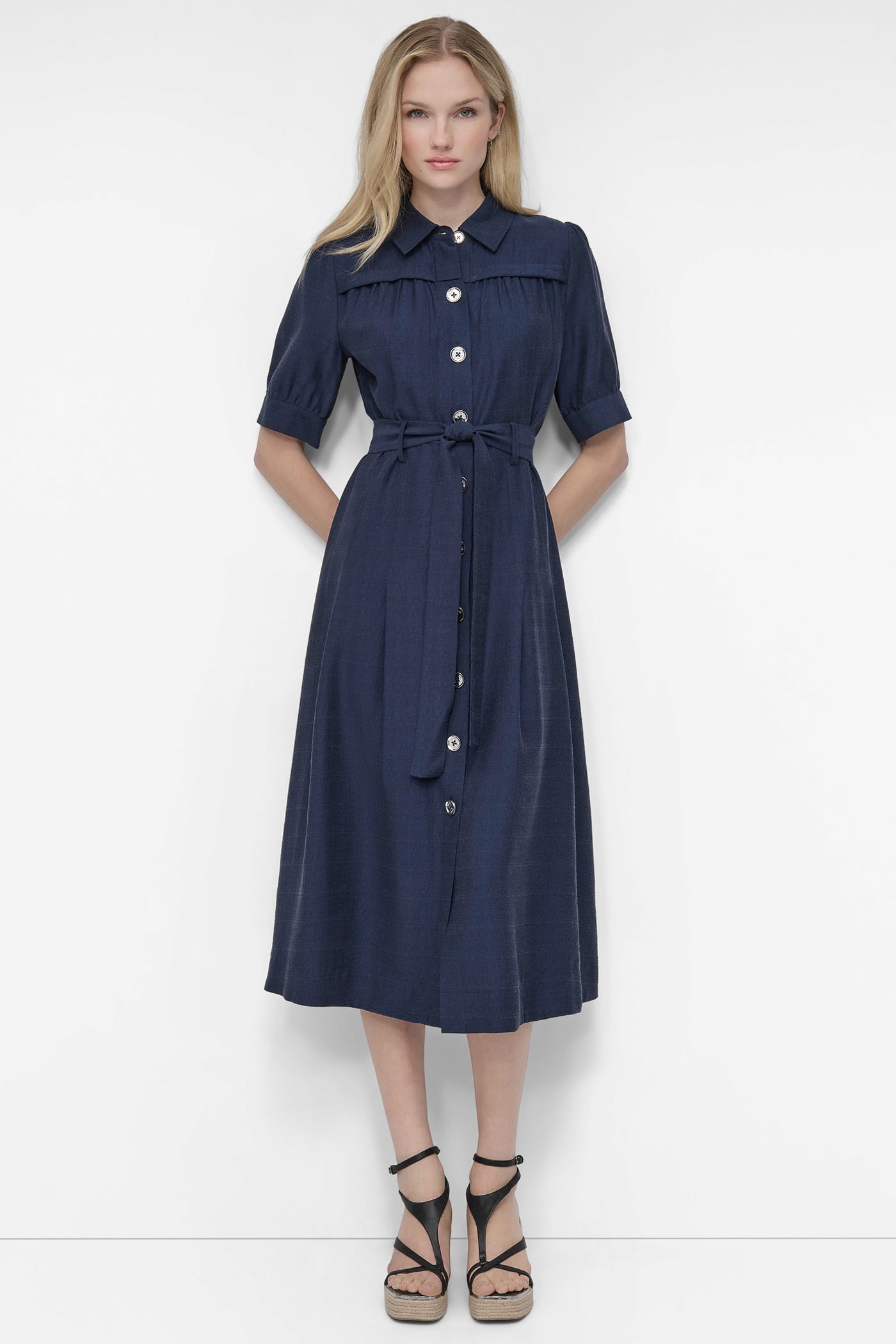 COLLAR BUTTON DOWN UITILITY DRESS