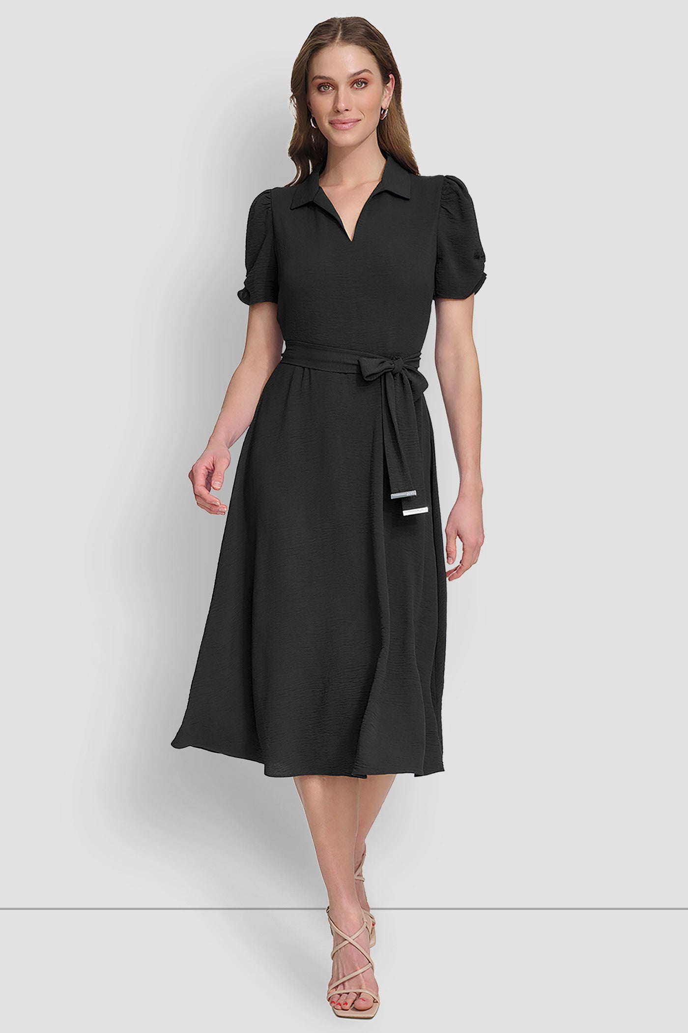 RUCHED SLEEVE POLO