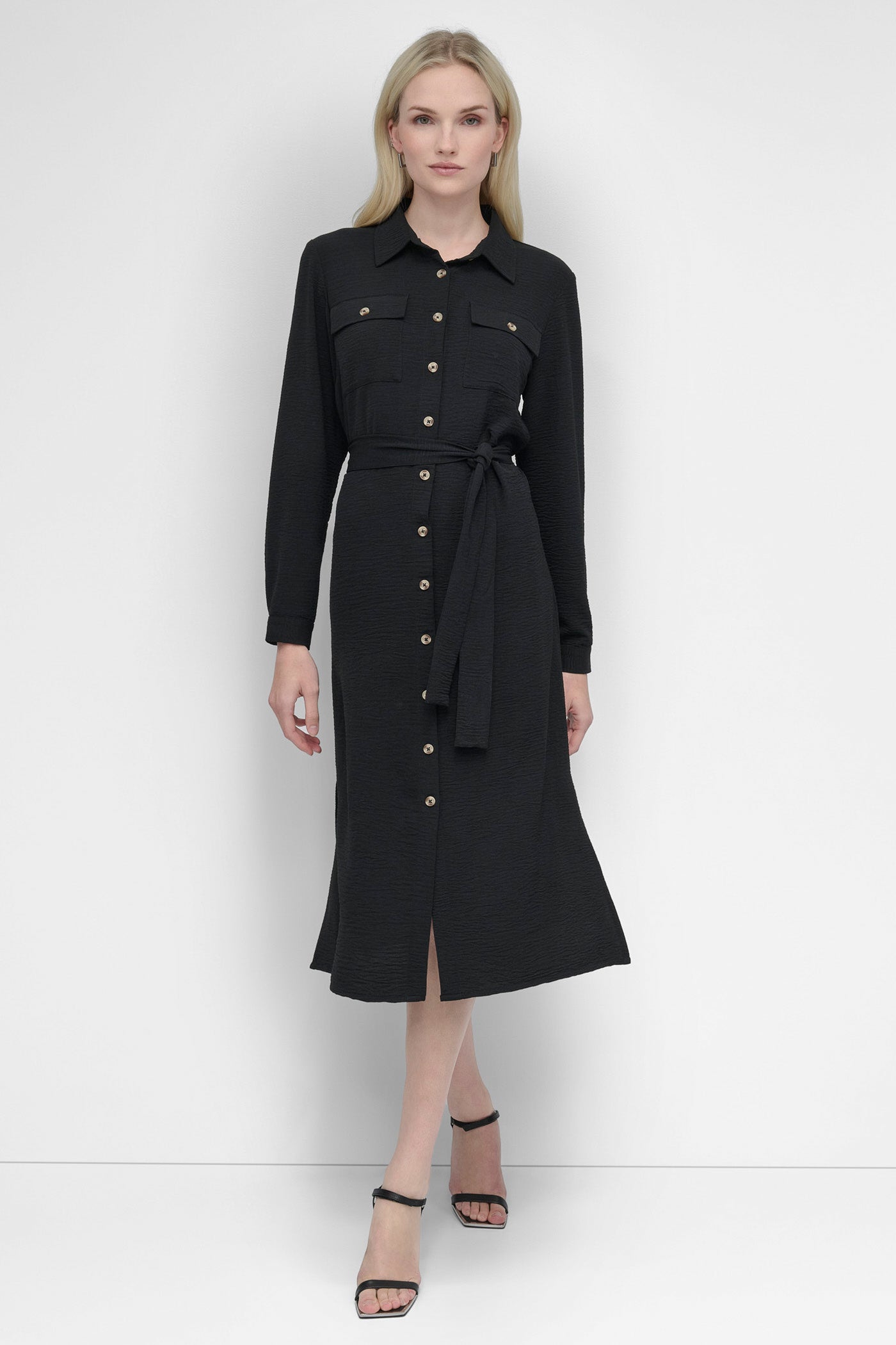 COLLARED BUTTON DRESS