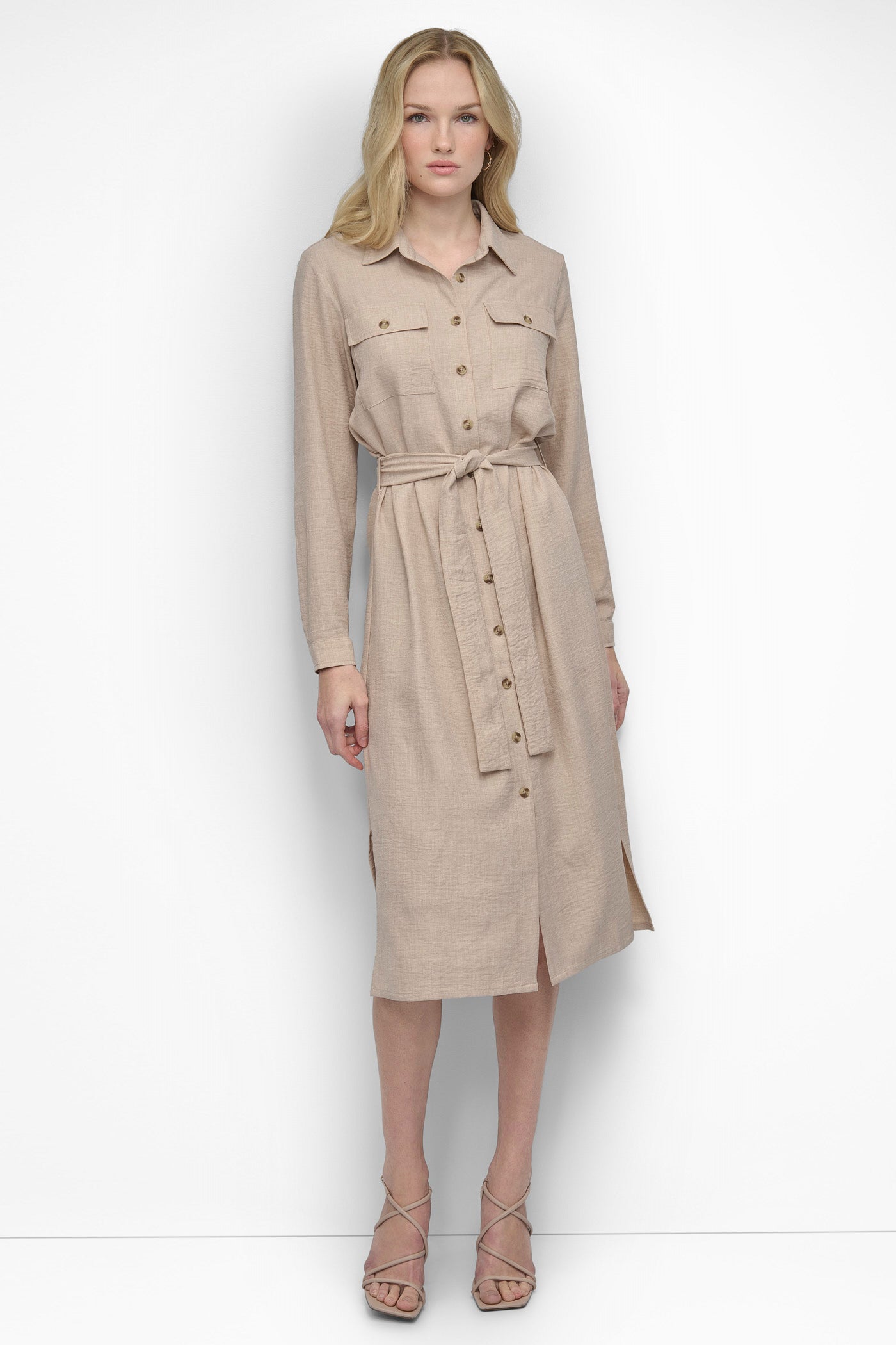 COLLARED BUTTON DRESS