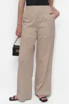 EYELET HIGH WAIST WIDE LEG TROUSER