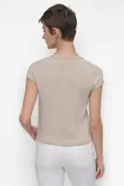 CAP SLEEVE CREW NECK KNIT(PEBBLE HEATHER,XXS)
