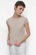CAP SLEEVE CREW NECK KNIT