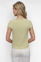 CAP SLEEVE CREW NECK KNIT(TEA GREEN HEATHER,XXS)
