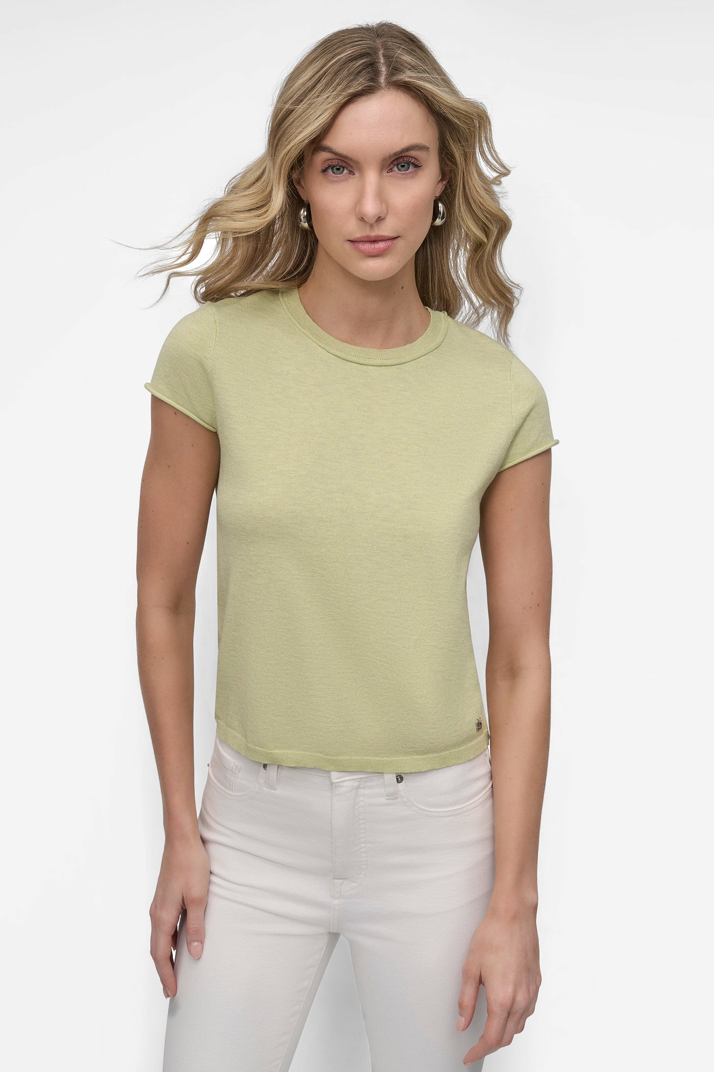 CAP SLEEVE CREW NECK KNIT