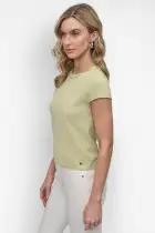 CAP SLEEVE CREW NECK KNIT(TEA GREEN HEATHER,XXS)