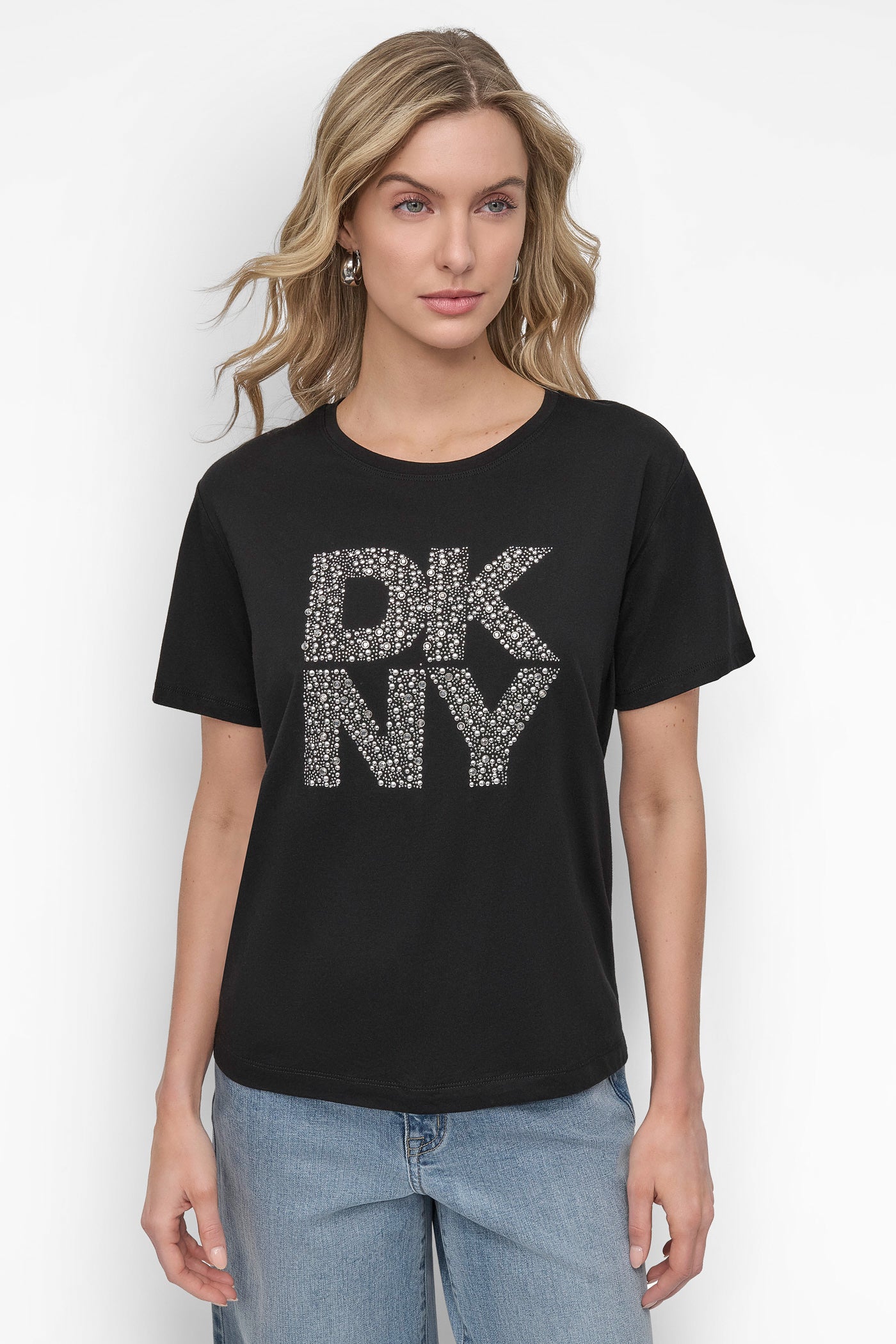 STACKED NY MIXED RHINESTONE STUD LOGO TOP