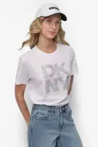 RHINESTONE STUD LOGO CREW NECK