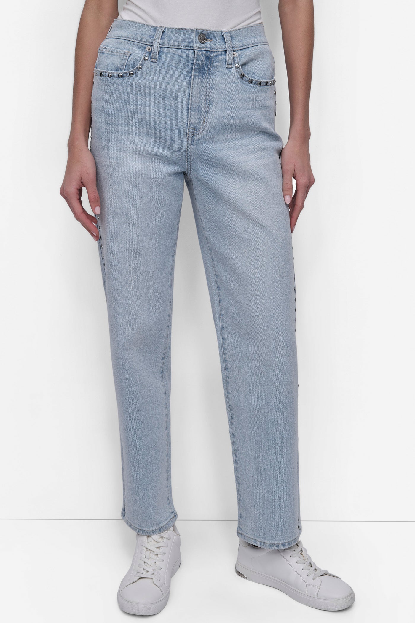 HIGH Rise Length CLASSIC STRAIGHT W/STUD EMBELLISHMENT