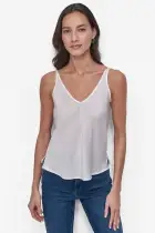 STRAPPY V-NECK CAMI WITH ADJUSTABLE STRAPS