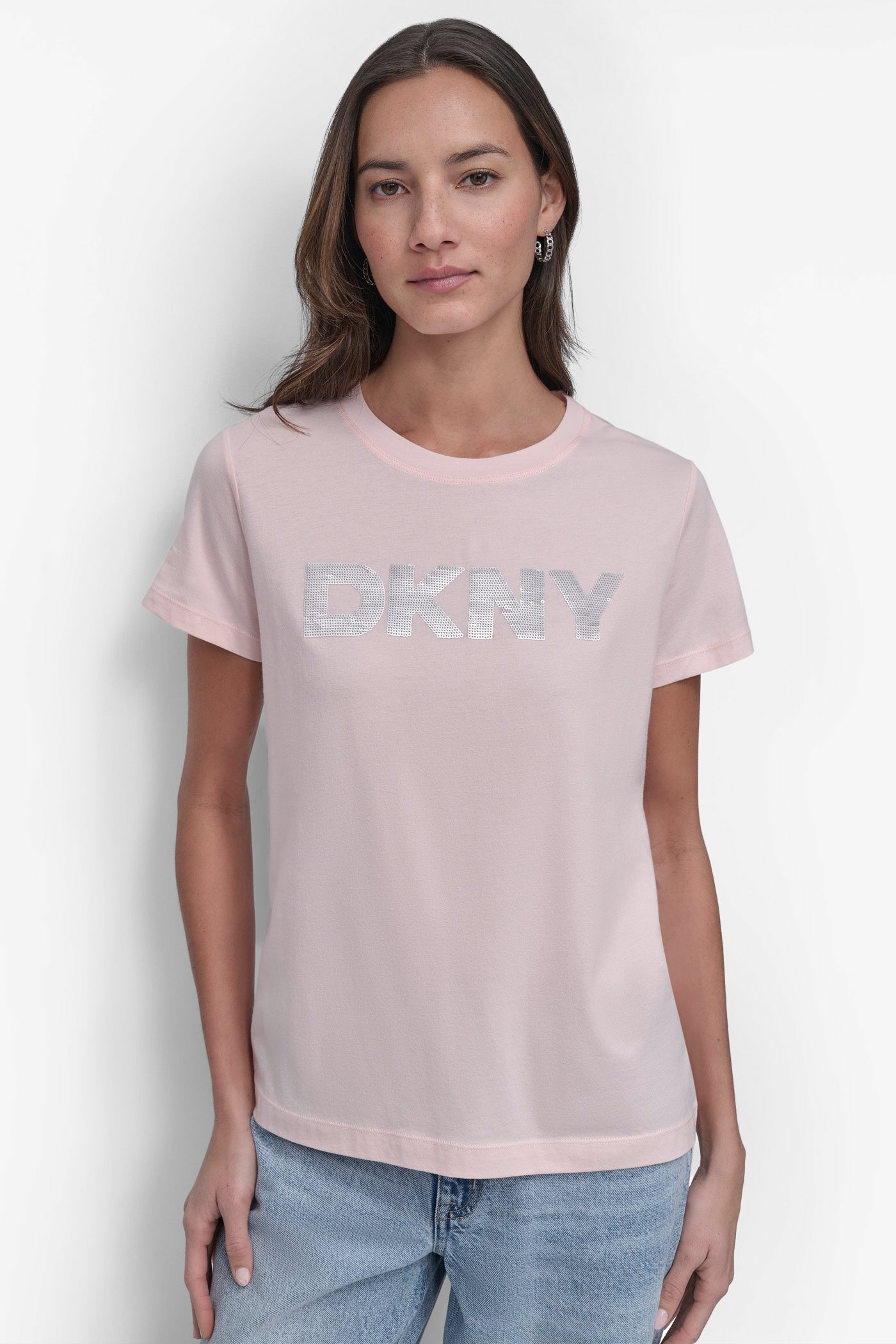 SEQUIN LOGO CREW NECK TEE