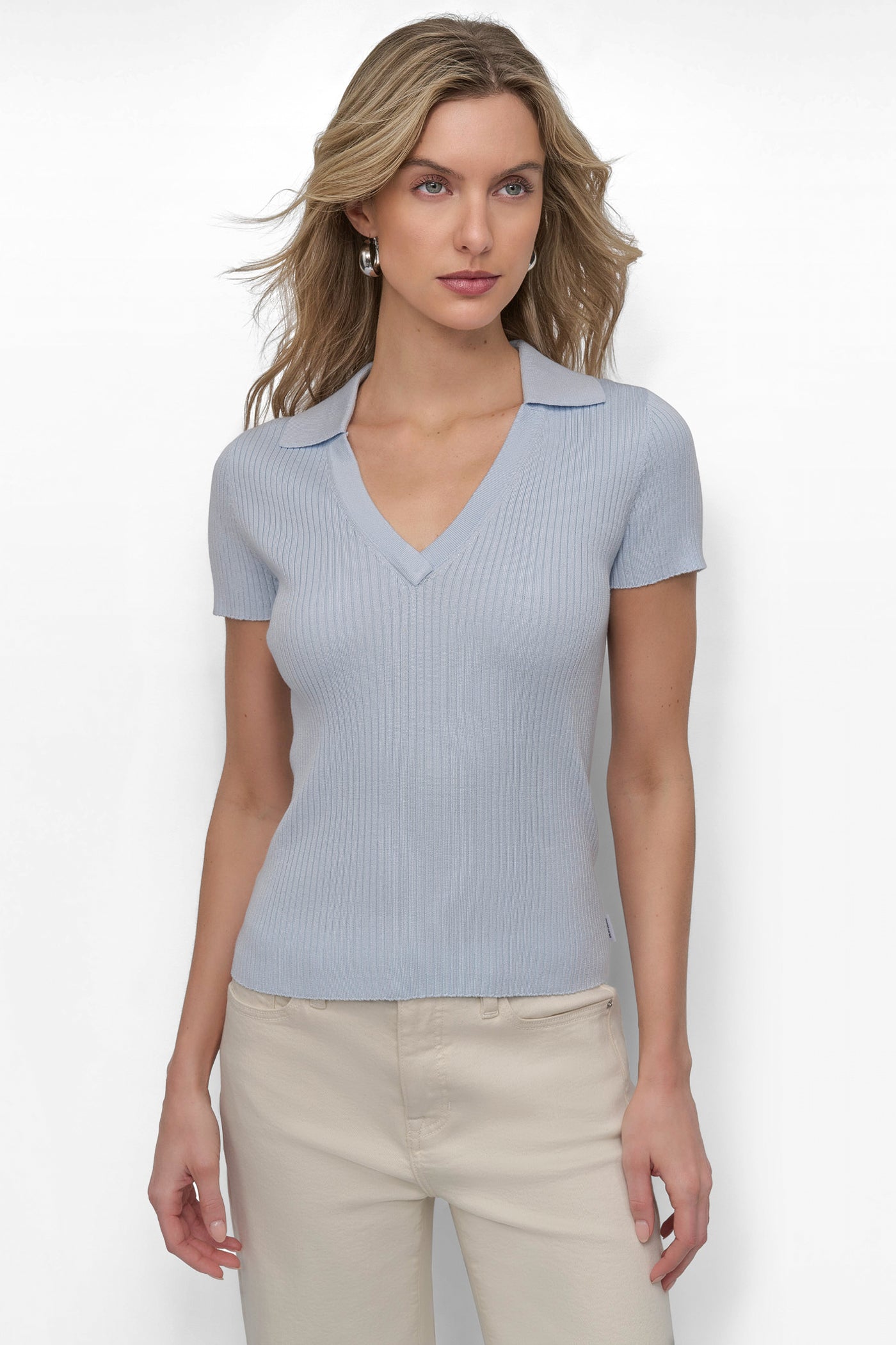 SHORT SLEEVE RIB POLO TEE