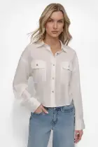 CROPPED BUTTON FRONT SHIRT
