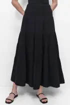 SMOCKED WAIST MIDI SKIRT