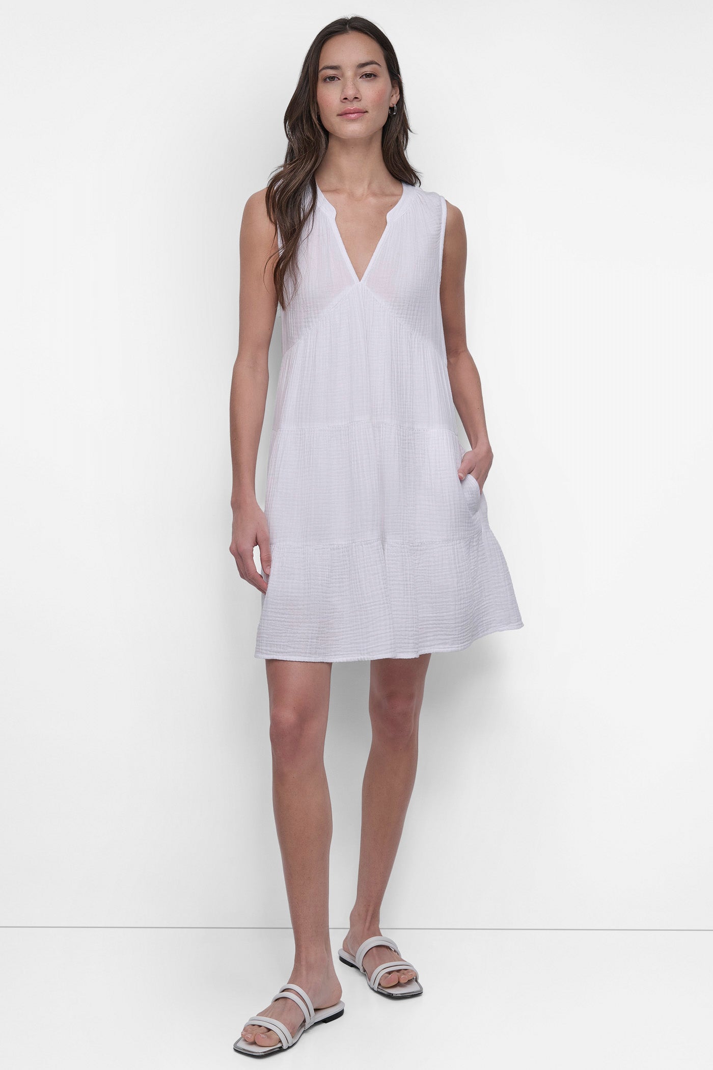DOUBLE CREPE GAUZE DRESS