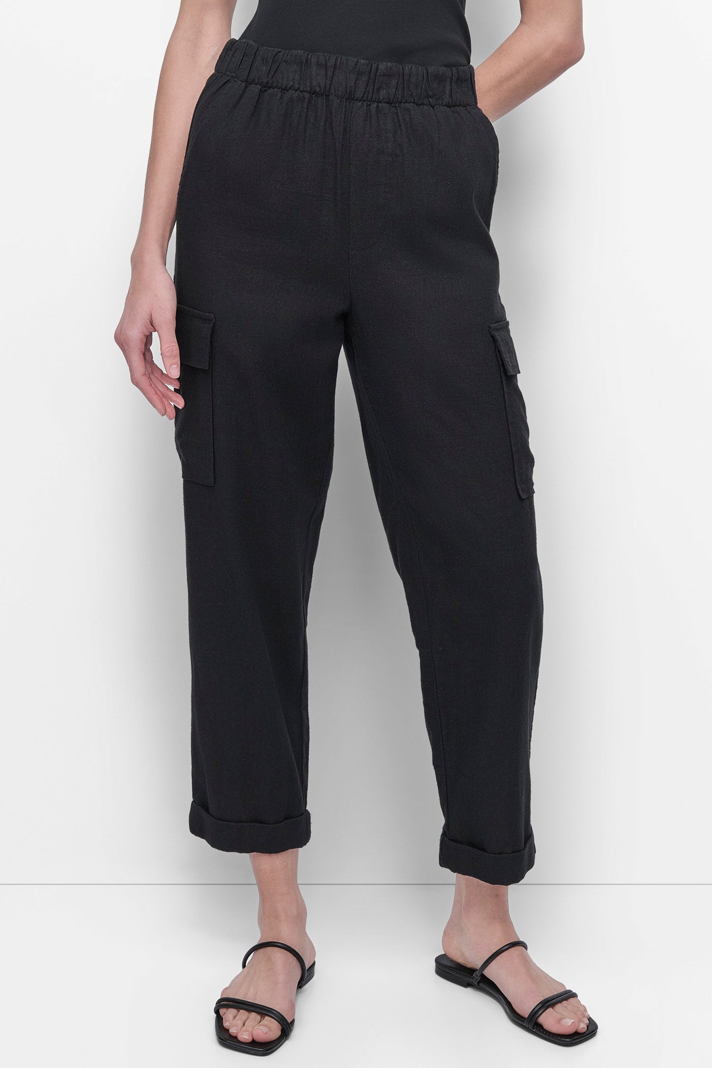 MIDRise Length CARGO PANTS WITH ELASTICATED