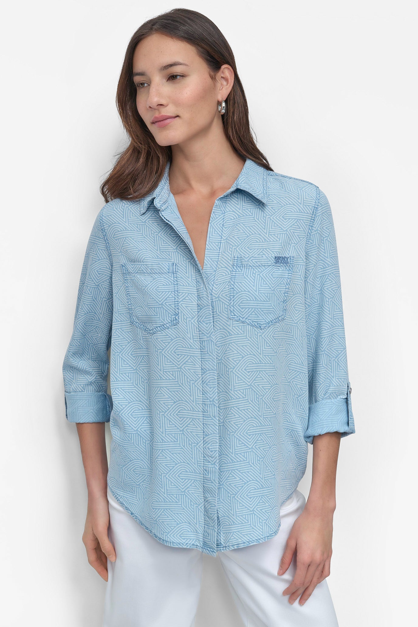 SPLIT BACK BUTTON FRONT WITH ROLL TAB