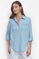 SPLIT BACK BUTTON FRONT WITH ROLL TAB