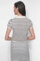 CAP SLEEVE POLO WITH LOGO PATCH(IVORY/BLACK,XXS)