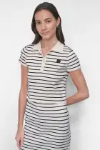 CAP SLEEVE POLO WITH LOGO PATCH