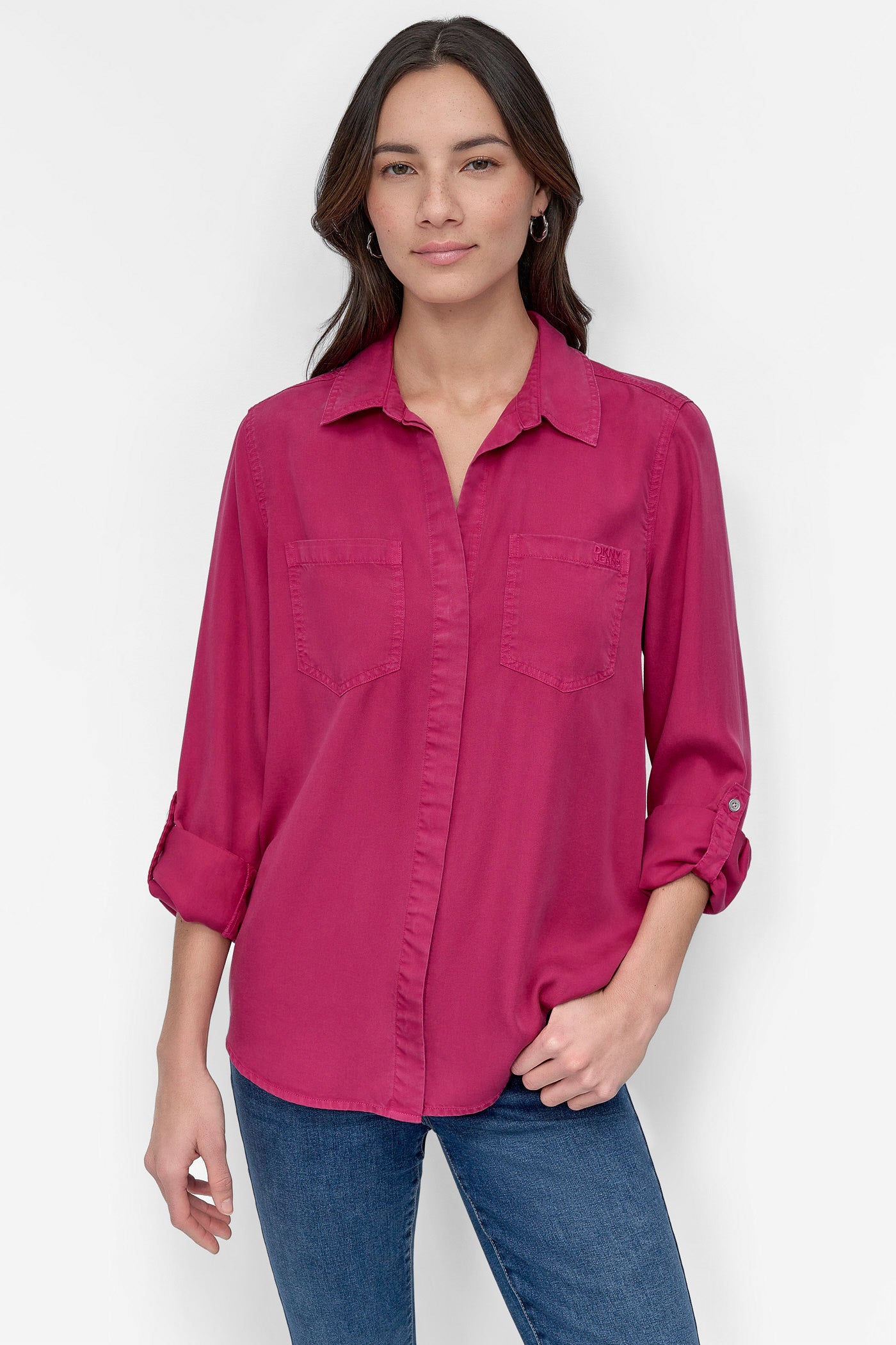 SPLIT BACK BUTTON FRONT WITH ROLL TAB