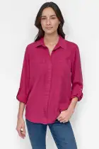 SPLIT BACK BUTTON FRONT WITH ROLL TAB