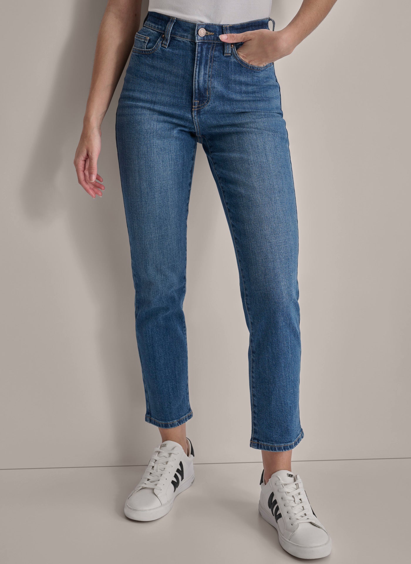 HIGH Rise Length SLIM STRAIGHT JEAN