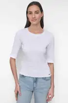 SMOCKED ELBOW SLEEVE TEE