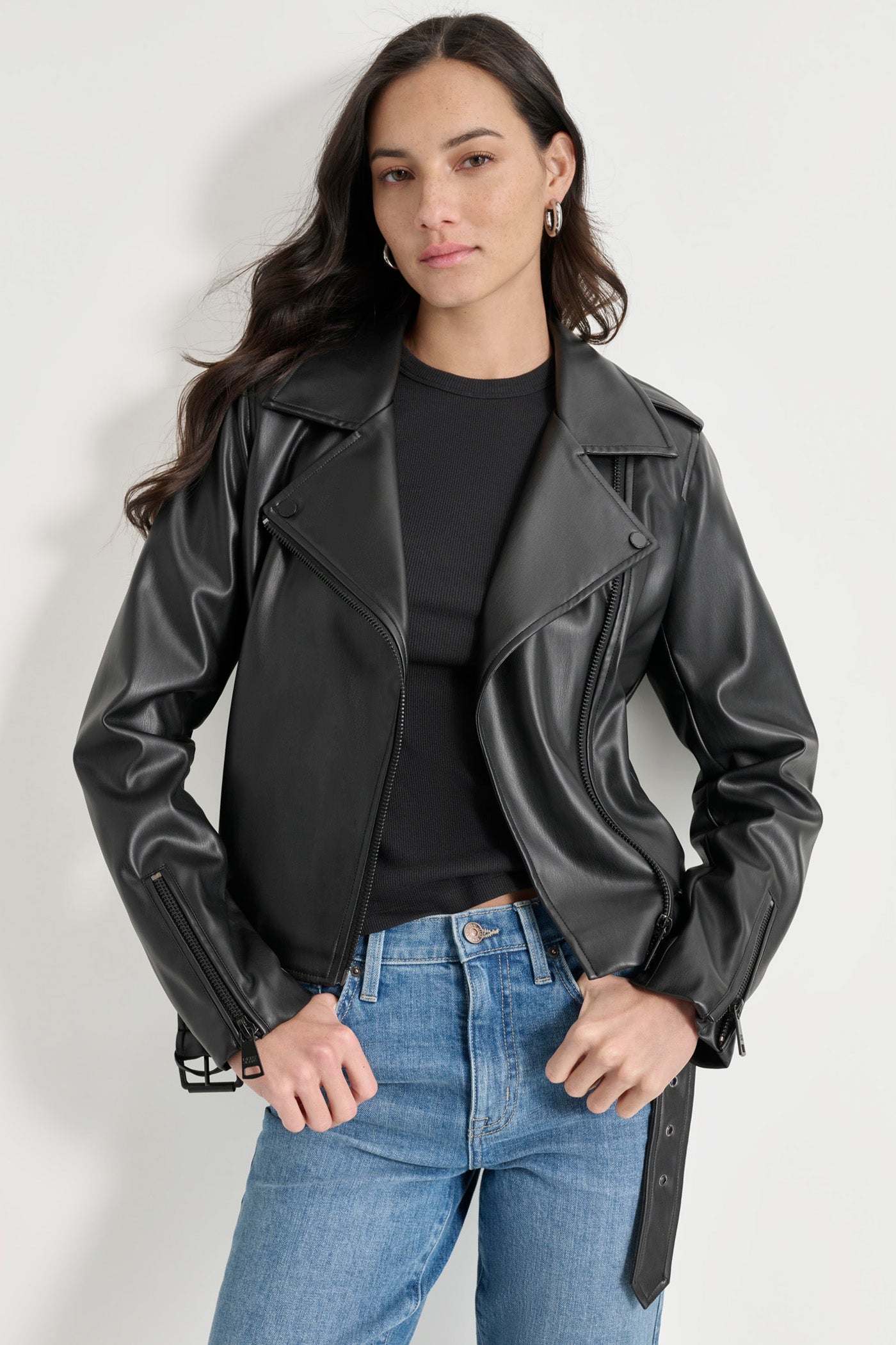 FAUX LEATHER MOTO JACKET