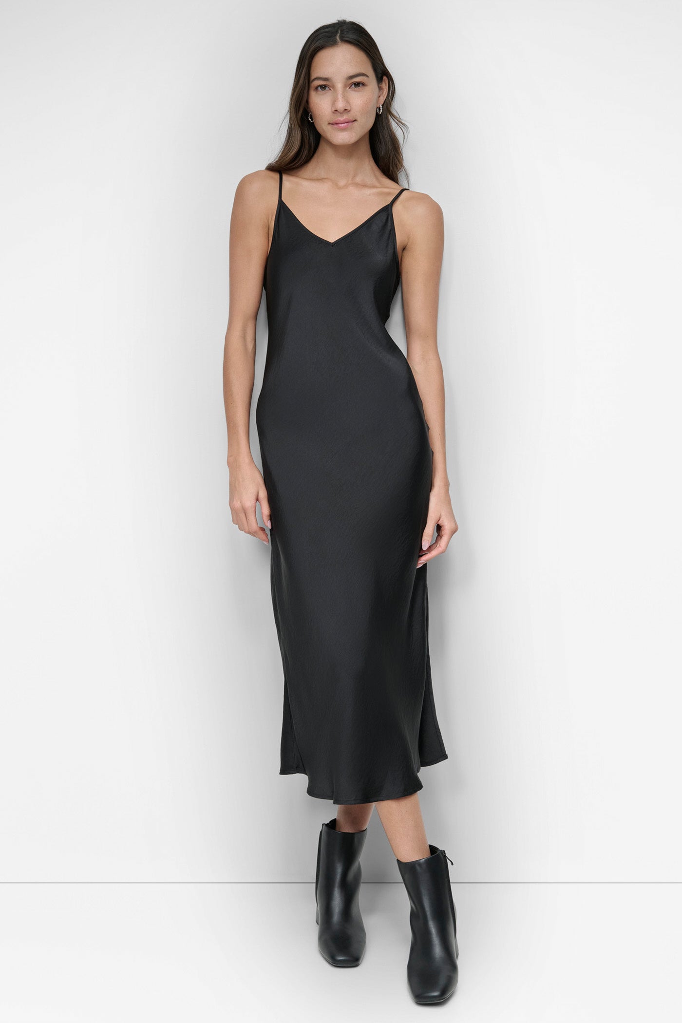 WASHER SATIN BIAS SLIP DRESS