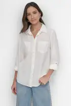 SPLIT BACK BUTTON FRONT SHIRT