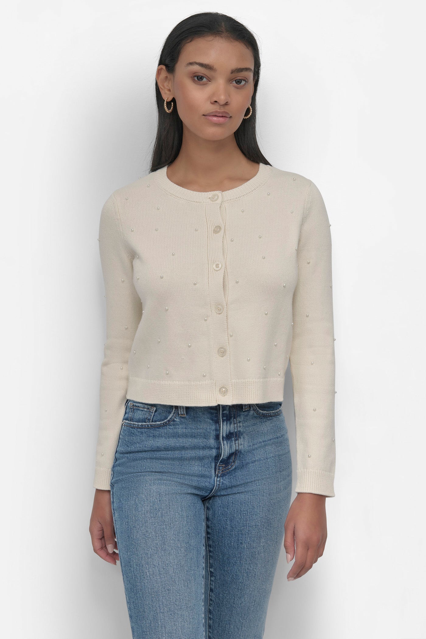 LONG SLEEVE CREW NECK CARDIGAN