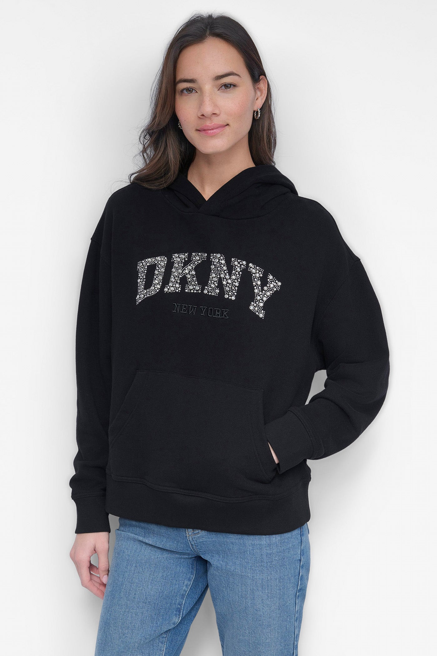 DKNY ARCHED DOME STUD SWEATSHIRT