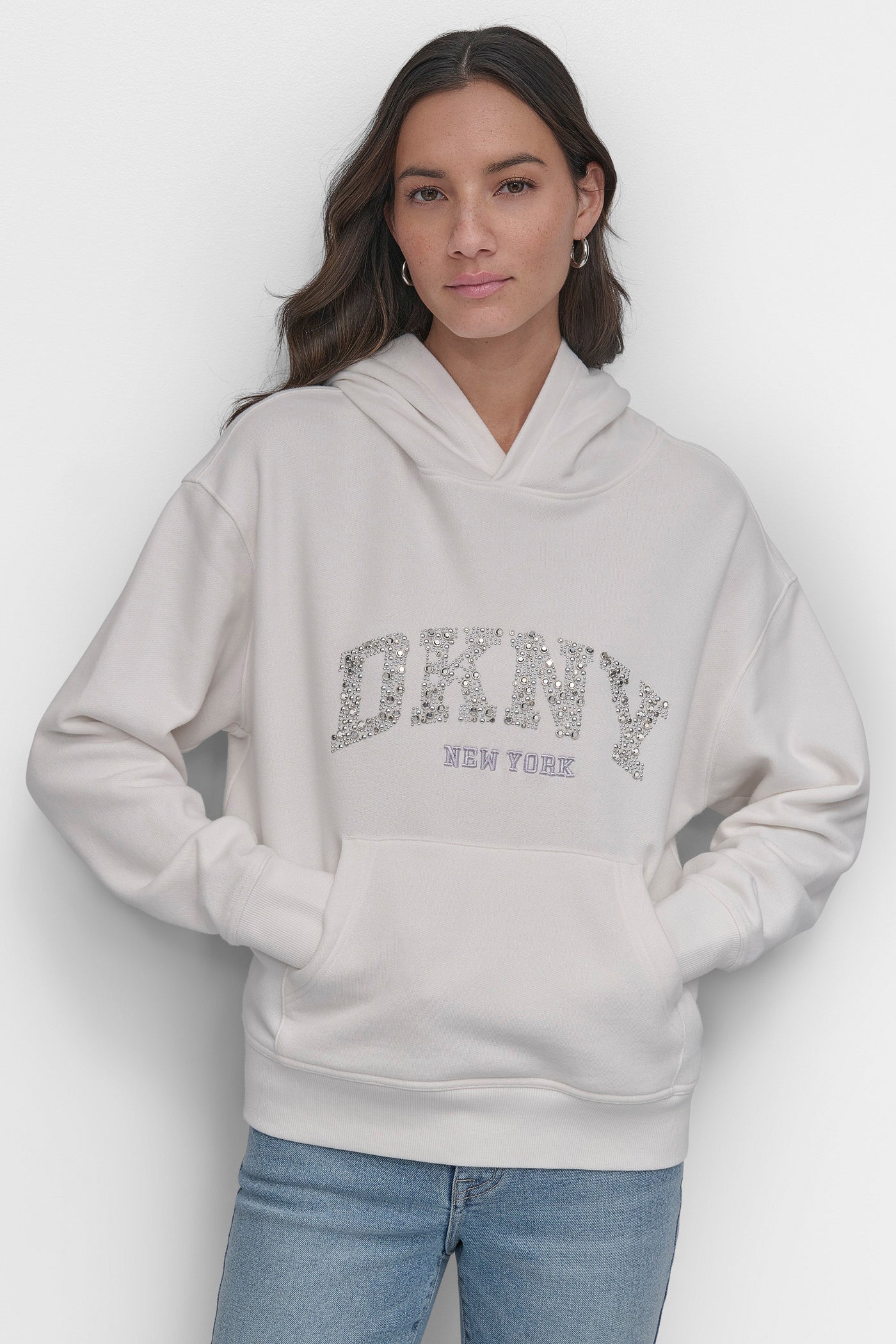 DKNY ARCHED DOME STUD SWEATSHIRT