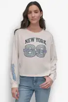 89 MULTI COLOR RHINESTONE LOGO LONG SLEEVE TEE