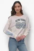 89 MULTI COLOR RHINESTONE LOGO LONG SLEEVE TEE(EGGNOGG/MINERAL BLUE,XXS)
