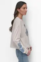 89 MULTI COLOR RHINESTONE LOGO LONG SLEEVE TEE(EGGNOGG/MINERAL BLUE,XXS)