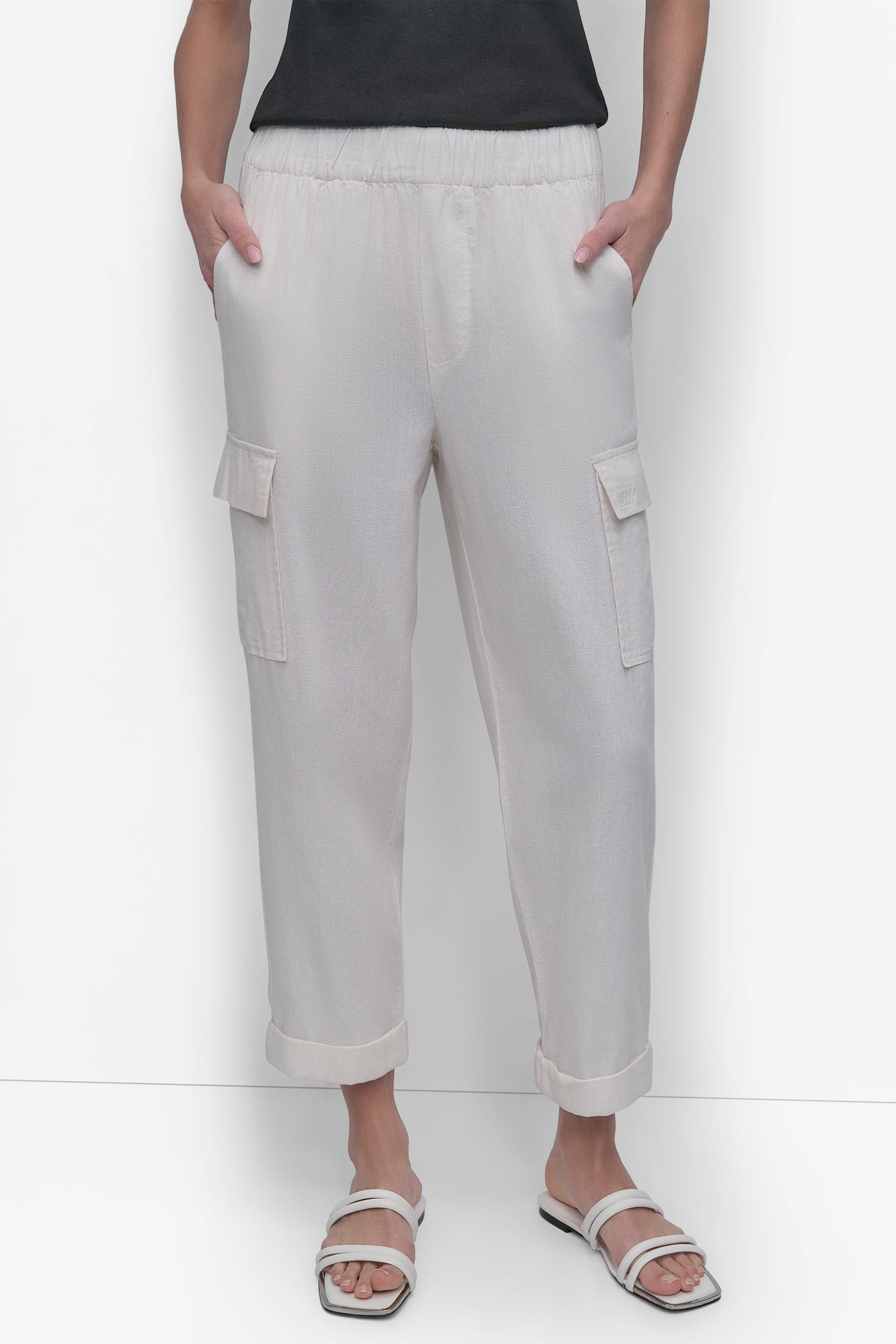 MIDRise Length CARGO PANTS WITH ELASTICATED