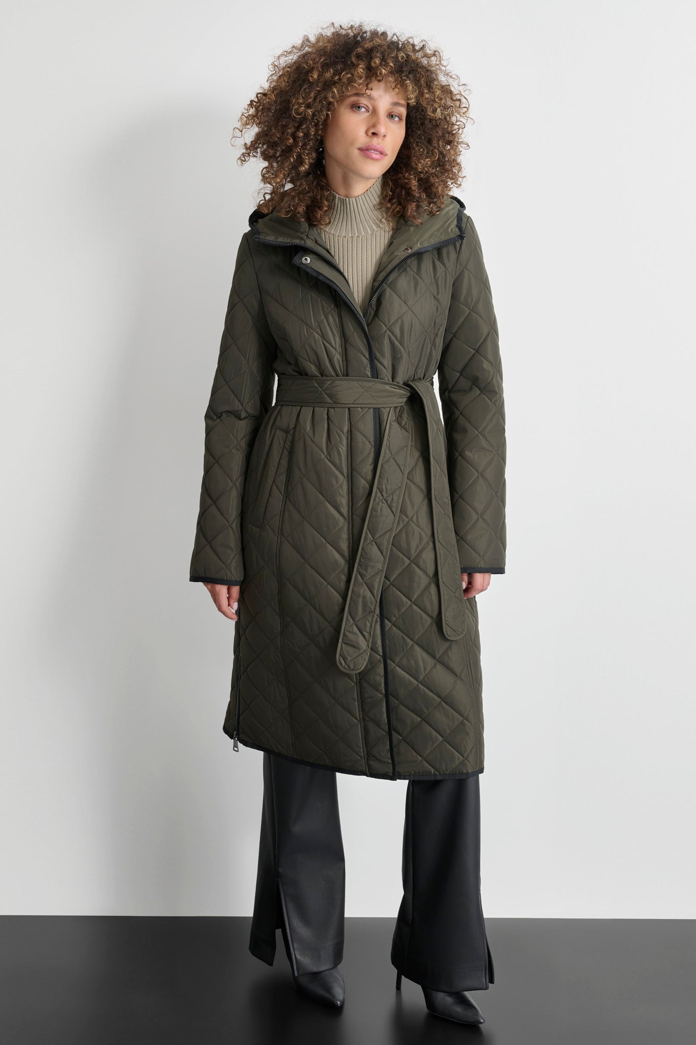 Long Quilted Trench