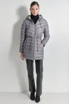 PUFFER JACKET WITH CINCHED WAIST