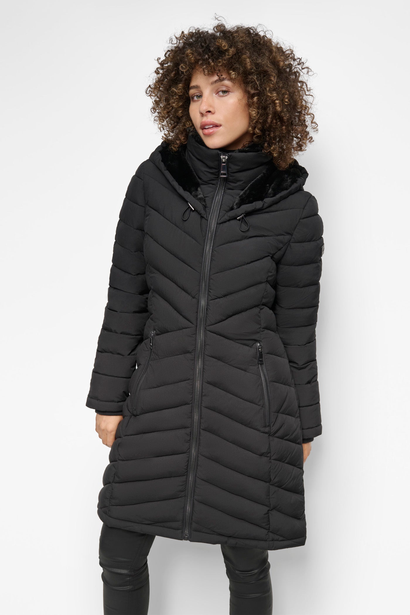 FUR COLLAR PACKABLE PUFFER COAT