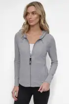 MINI SLUB WAFFLE FULL ZIP HOODIE