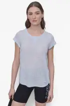 MINI SLUB WAFFLE SHORT SLEEVE TEE WITH V-INSET
