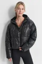 PRINTED CROPPED PUFFER JACKET