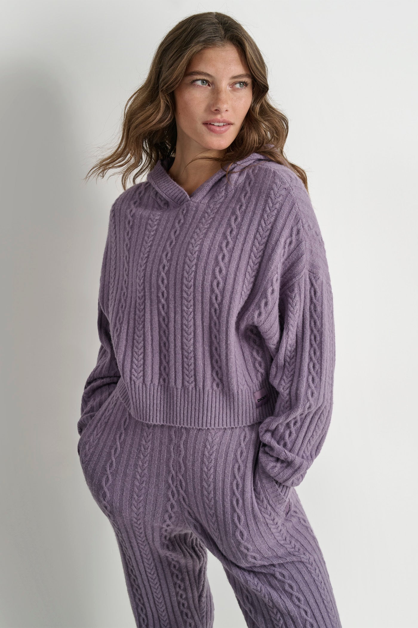 COZY CABLE SWEATER HOODIE
