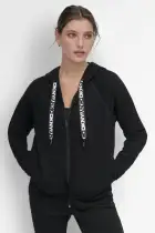 TWO TONE LOGO DRAWCORD ZIP HOODIE