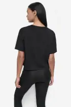 ARCHED DKNY RHINESTONE OMBRE LOGO TEE(Black,XS)
